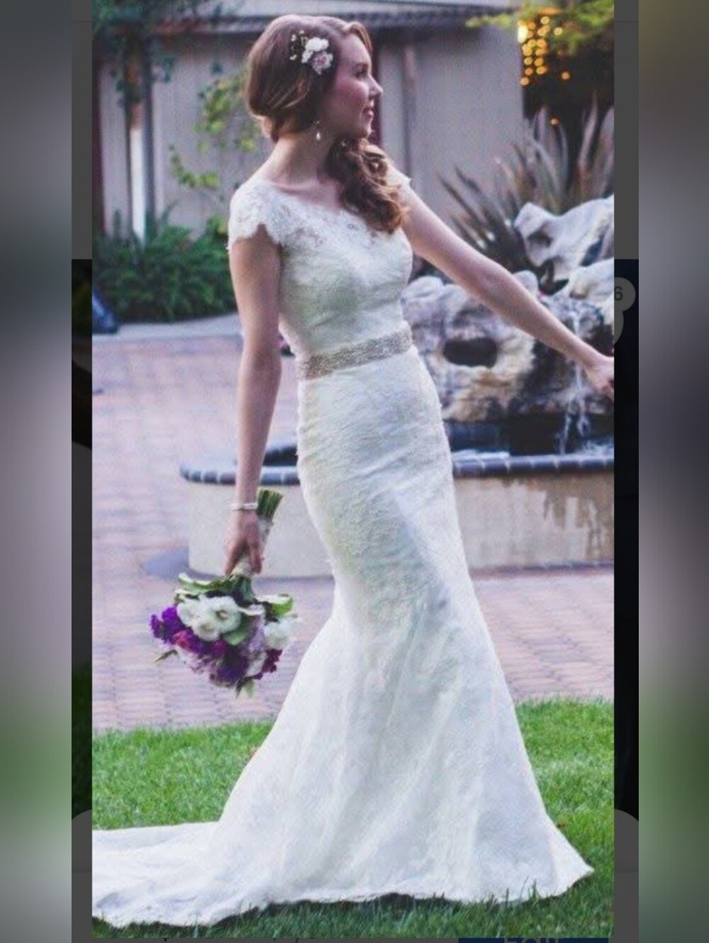 Allure 9000 Ivory Lace Gown Wedding dress sz. 4